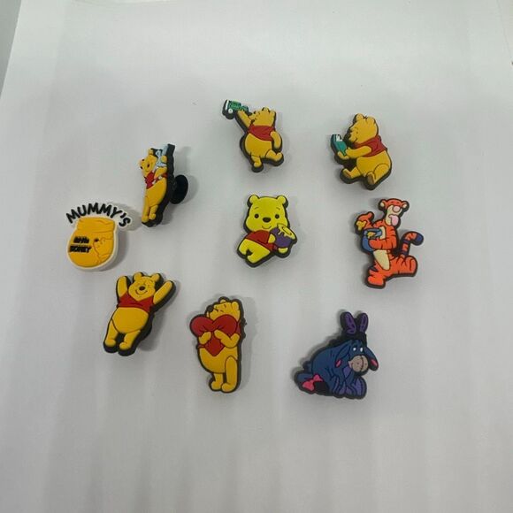 Set of 9 Winnie the Pooh Shoe Charms / Bag Charms – Disney-Inspired Accessories - Picture 1 of 1